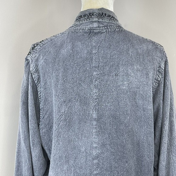 Women Log Sleeves Gray Cropped Jacket Free Size Embroidered - Picture 6 of 16